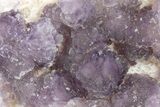 Purple, Stepped-Octahedral Fluorite on Quartz - Lupita Mine #210644-2
